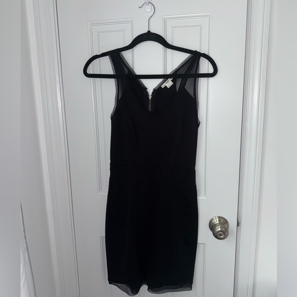 Helmut Lang Black Sheath Mini Dress V-Neck Sleeveless